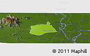 Physical Panoramic Map of Samaki Meanchey, darken