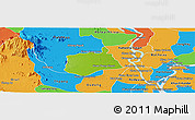 Physical Panoramic Map of Samaki Meanchey, political outside