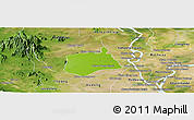 Physical Panoramic Map of Samaki Meanchey, satellite outside
