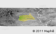 Satellite Panoramic Map of Samaki Meanchey, desaturated