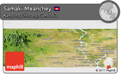 Satellite Panoramic Map of Samaki Meanchey