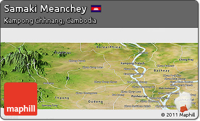 Satellite Panoramic Map of Samaki Meanchey