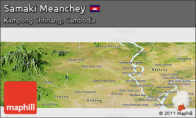 Satellite Panoramic Map of Samaki Meanchey