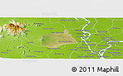 Satellite Panoramic Map of Samaki Meanchey, physical outside