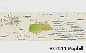 Satellite Panoramic Map of Samaki Meanchey, shaded relief outside