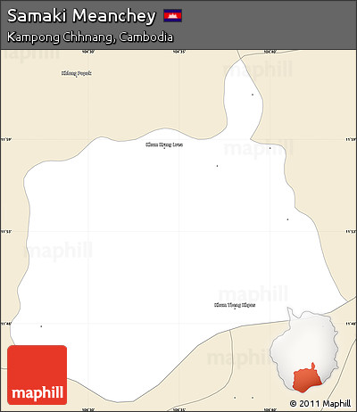 Classic Style Simple Map of Samaki Meanchey