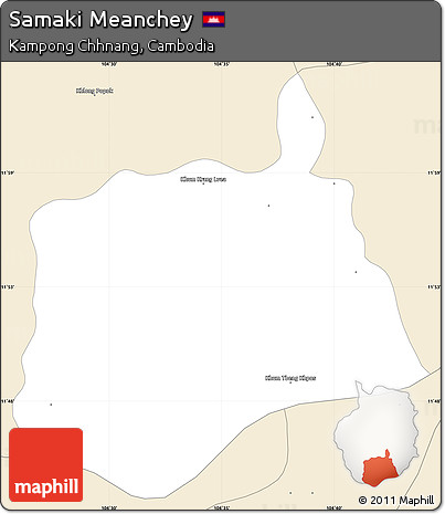Classic Style Simple Map of Samaki Meanchey