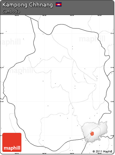 Blank Simple Map of Kampong Chhnang, no labels
