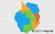 Political Simple Map of Kampong Chhnang, single color outside