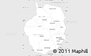 Silver Style Simple Map of Kampong Chhnang