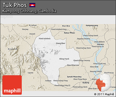 Classic Style 3D Map of Tuk Phos