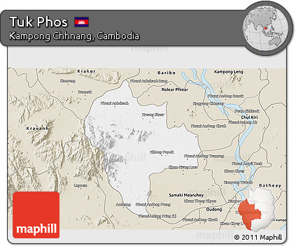 Classic Style 3D Map of Tuk Phos