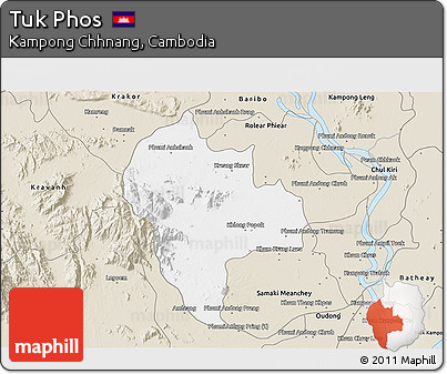 Classic Style 3D Map of Tuk Phos