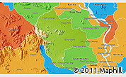 Physical 3D Map of Tuk Phos, political outside