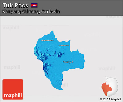Political 3D Map of Tuk Phos, cropped outside