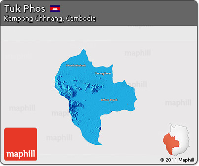Political 3D Map of Tuk Phos, cropped outside