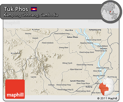 Shaded Relief 3D Map of Tuk Phos