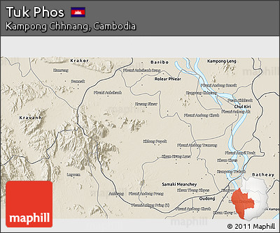 Shaded Relief 3D Map of Tuk Phos