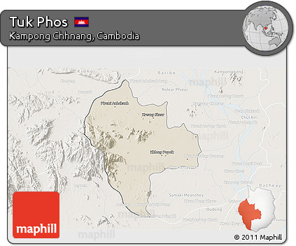 Shaded Relief 3D Map of Tuk Phos, lighten