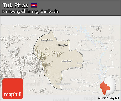 Shaded Relief 3D Map of Tuk Phos, lighten