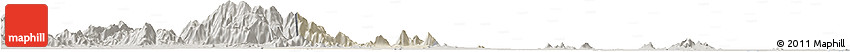 Shaded Relief Horizon Map of Tuk Phos, semi-desaturated