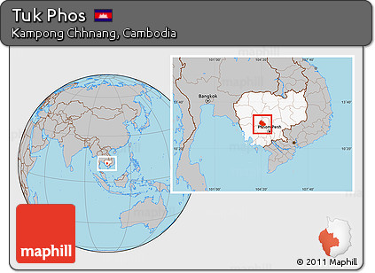 Gray Location Map of Tuk Phos, highlighted country