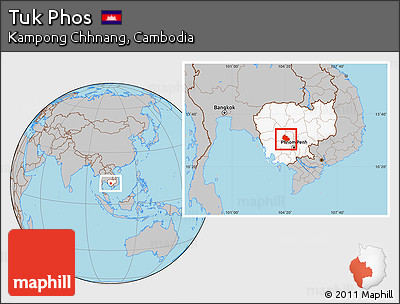 Gray Location Map of Tuk Phos, highlighted country