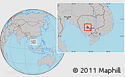 Gray Location Map of Tuk Phos, highlighted parent region, within the entire country
