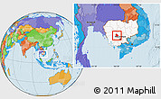 Political Location Map of Tuk Phos, highlighted country