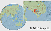 Savanna Style Location Map of Tuk Phos, within the entire country, hill shading