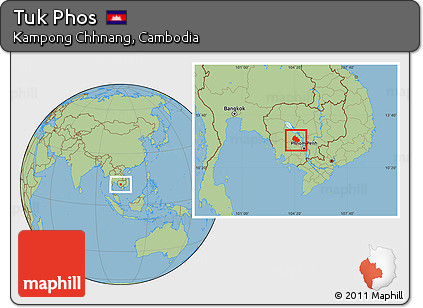 Savanna Style Location Map of Tuk Phos