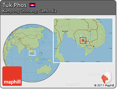 Savanna Style Location Map of Tuk Phos