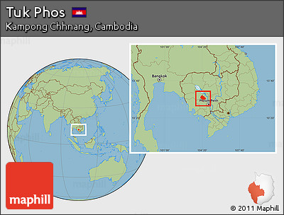 Savanna Style Location Map of Tuk Phos