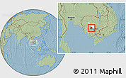 Savanna Style Location Map of Tuk Phos, highlighted parent region, hill shading