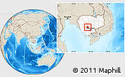 Shaded Relief Location Map of Tuk Phos, highlighted country, within the entire country