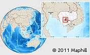 Shaded Relief Location Map of Tuk Phos, highlighted country, highlighted parent region