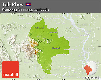Physical Map of Tuk Phos, lighten