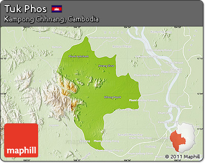 Physical Map of Tuk Phos, lighten