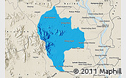Political Map of Tuk Phos, shaded relief outside