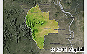 Satellite Map of Tuk Phos, darken, semi-desaturated