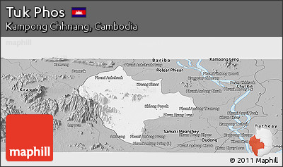 Gray Panoramic Map of Tuk Phos