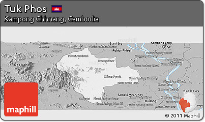 Gray Panoramic Map of Tuk Phos