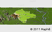 Physical Panoramic Map of Tuk Phos, darken