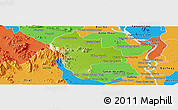 Physical Panoramic Map of Tuk Phos, political outside