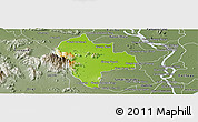Physical Panoramic Map of Tuk Phos, semi-desaturated