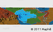 Political Panoramic Map of Tuk Phos, darken