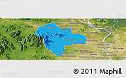Political Panoramic Map of Tuk Phos, satellite outside
