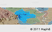 Political Panoramic Map of Tuk Phos, semi-desaturated