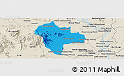Political Panoramic Map of Tuk Phos, shaded relief outside