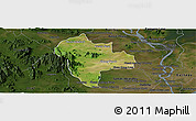 Satellite Panoramic Map of Tuk Phos, darken